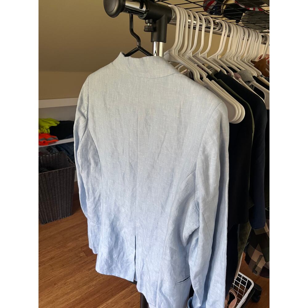 NEW Joie Blue Lightweight Linen Blazer Women's 12 - Picture 5 of 7